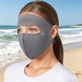 thumbnail image 2 of HuangHuanChen UV Face Cover UPF 51+ Women Summer Breathable Face Covering Eye Protection Sunscreen Mask Sports Face Cover For Hiking Running Cycling & Outdoor Sports Grey One Size, 2 of 5