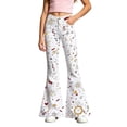 thumbnail image 3 of FYDUU Flared Pants for Girls Slim Fit Bell Bottom Pants for Kids Fashion Print Casual Trousers Stylish Comfortable Stretch Slacks Comfort Joggers 5-6 Years, 3 of 3