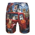 thumbnail image 3 of Vsdgher Halloween Pets Pumpkins Men's Beach Shorts, Surfing shorts, Swim trunks, Quick Dry Swim Trunks for Surfing Beach Fun -Small, 3 of 6