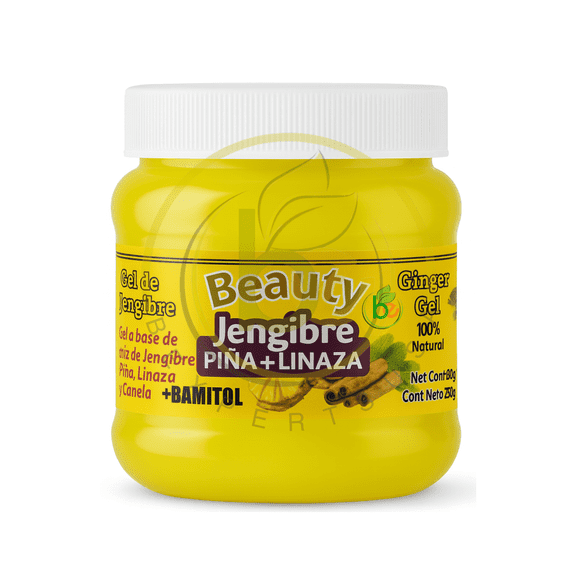Gel De Jengibre, pina, Canela,menta,eucalipto,algas, maracuya, limon, romero, manzana & linaza (Ginger, mint, cinnamon, passion fruit Gel) 100% Natural Hydrating Formula | 250g|Panza