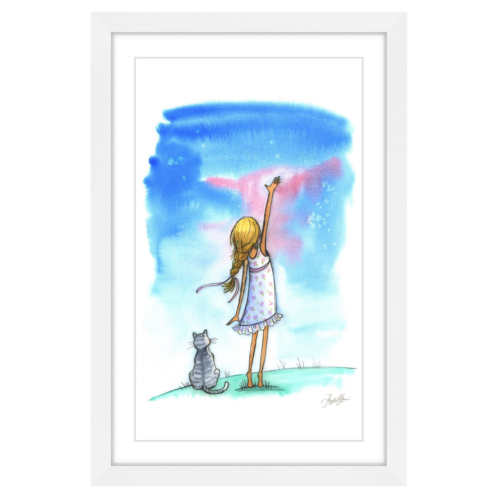 Marmont Hill "Reach For The Stars" By Phyllis Harris Framed Painting Art Print, 12.0" x 1.5"