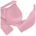 thumbnail image 4 of Bigersell Lace Bras for Women Push up Bra No Underwire Hook and Eye Closure Wireless Bra Comfort Soft T-Shirt Bras Ladies Padded Bralette Everyday Bras Q-2-Pink-A 36, 4 of 5