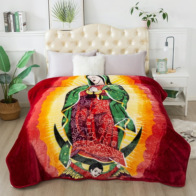 MERRY HOME Luxury Fleece Plush Blanket 4 LB, Korean Mink Blanket Queen 75" x 91" - Super Soft and Warm, Lightweight and Cozy Fuzzy Fleece Blanket for Bed