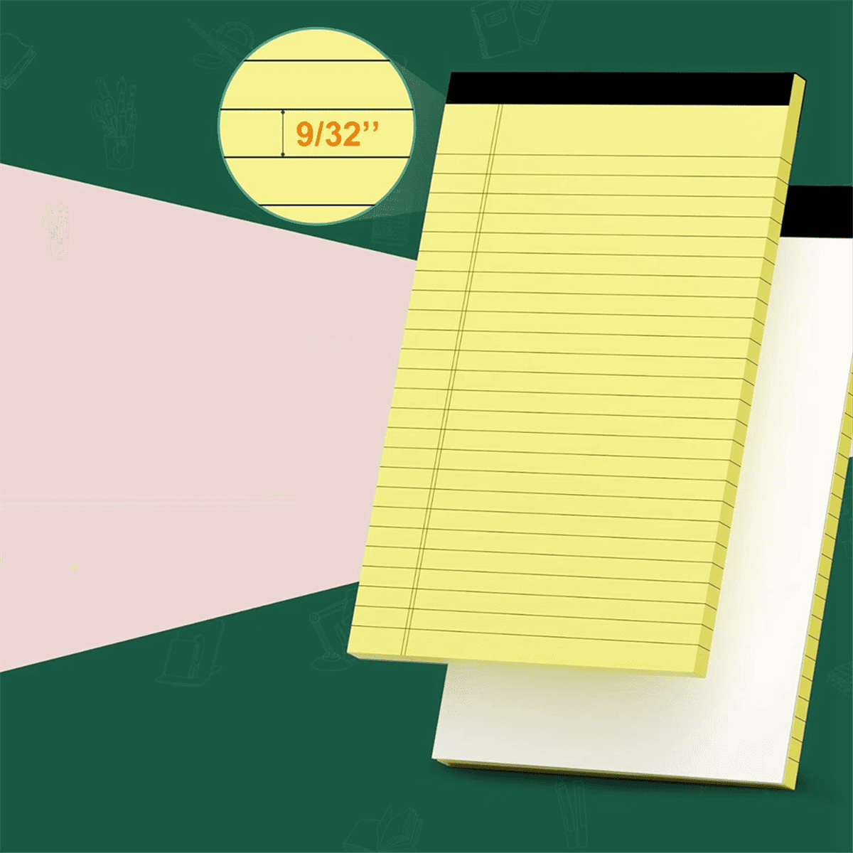 Yellow Pads 5X8 Notepads, 8 Pack Small Note Pads 5X8 College Ruled Perforated Memo Pad for Work