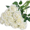 thumbnail image 1 of 10 exquisitas rosas artificiales con tallo, rosas de seda simuladas con apariencia realista, ideales for centros de mesa de ramos de novia, decoración floral y decoración del hogar for bodas., 1 of 6