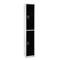 AdirOffice 72" Steel 2 Tier Large Metal Storage Locker w/2 Doors, Black