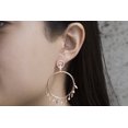 Lesa Michele Ruby Red Cubic Zirconia Post Drop Earrings In Rhodium Plated Alloy For Women