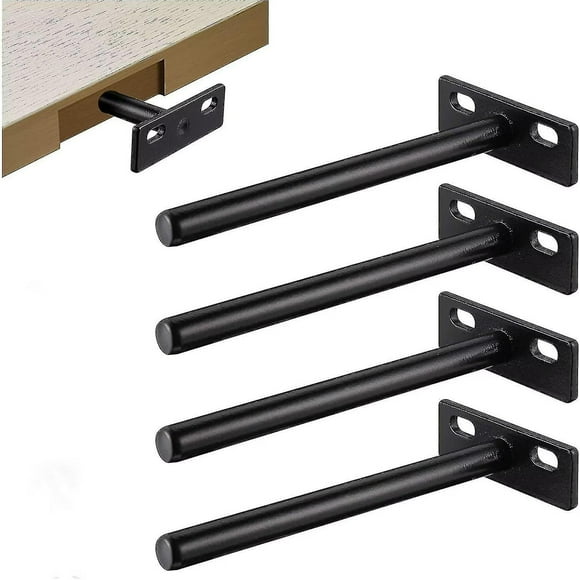 4pcs Floating Shelf Bracket, Metal Invisible Shelf Bracket, Heavy Duty Hidden Shelf Bracket, Invisible Wood Shelf Bracket