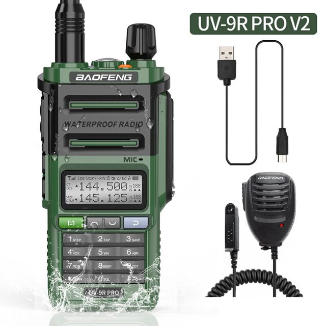 2023 Baofeng UV-9R Pro V1 V2 impermeable IP68 Walkie Talkie tipo c cargador potente UHF VHF de largo alcance UV-9R Plus Ham CB Radio Tan Jianjun unisex