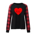 thumbnail image 5 of Meichang Hauts de la Saint-Valentin pour Femmes Imprimé Cœur Tee Manches Longues Raglan Col Rond Coupe Ample Sortie Sweat-Shirt Cœur, 5 of 5