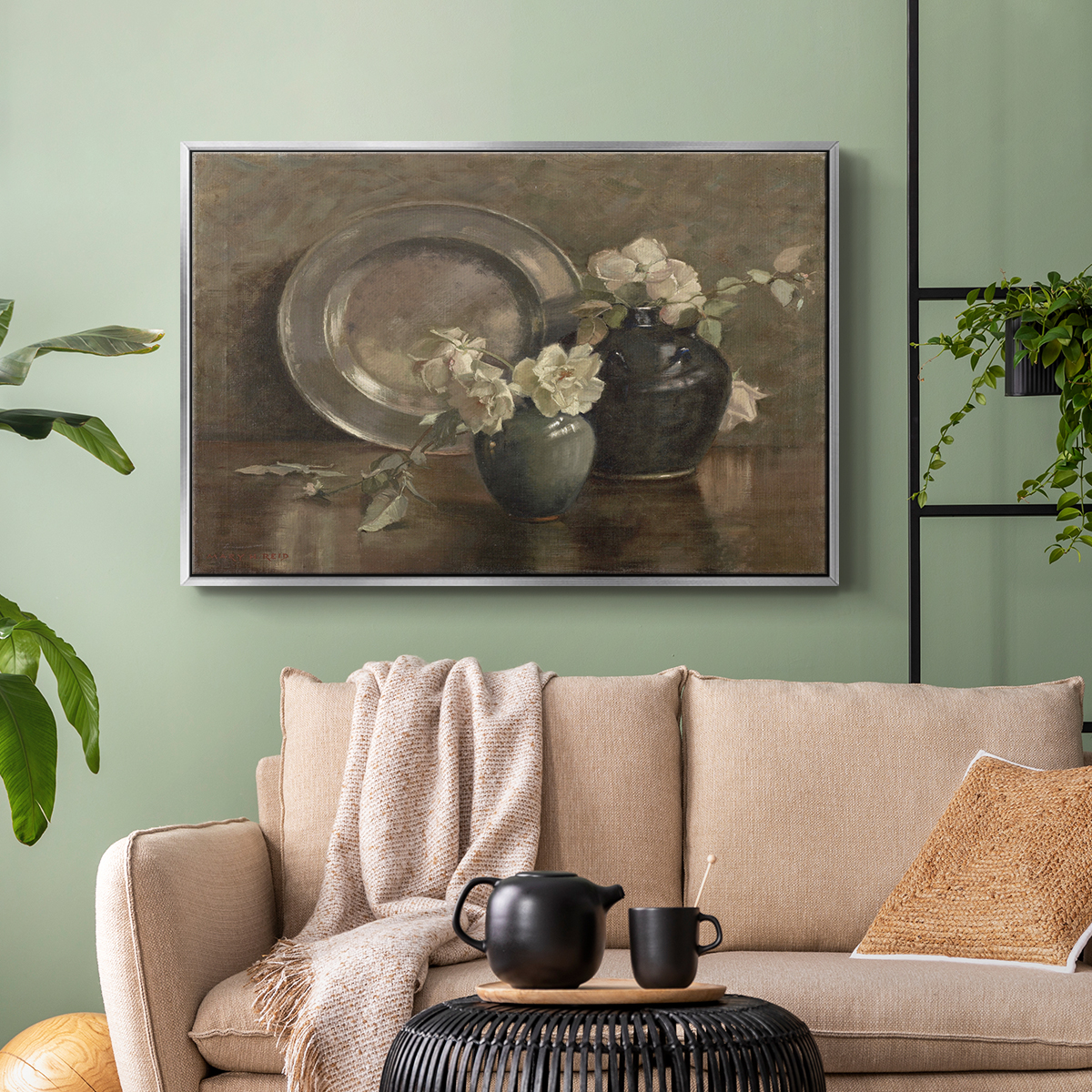Vintage Botanical Print-XXXIV By Wexford Home Framed in Silver Wood Gallery Wrapped Canvas 17 in. x 25 in.