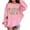 Pink, variant on YunPes Fourth Grade Girls Sweatshirt Long Sleeve Crewneck Print Pullovers Oversized Spring Autumn Tops for Kids Back to School