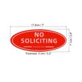 thumbnail image 2 of Unique Bargains 7'x3' No Soliciting Sign Acrylic Self Adhesive Oval Door Sticker Wall Sign Red 2 Pack, 2 of 5