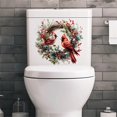 thumbnail image 2 of Pegatina de pared de pájaro de Navidad, calcomanías autoadhesivas extraíbles de PVC para tapa de inodoro, oficina, Hogar, baño, decoración navideña, 2 of 3