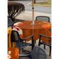 thumbnail image 5 of Outdoor Tablecloth with Umbrella Hole for Patio/Picnic/Party/Camping, Red Gourd Waterproof Table Cloth Square Cover Washable, Floral Modern Art Red Beige (54"x 54"), 5 of 9