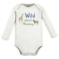 thumbnail image 3 of Touched by Nature Infant Boy Organic Cotton Long-Sleeve Bodysuits, Boy Safari, 12-18 Months, 3 of 7