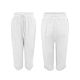 thumbnail image 2 of GZWYHT ，Beach Vacation Lounge Wear Plus Size Trouser Summer Harem Lounge With Pockets Drawstring Elastic Waist Baggy Lounge Pants，White 3XL, 2 of 8