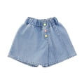 thumbnail image 2 of LYMAYTER 5-14Y Girls Teen Girls Button Front Denim Skort A Line Casual Summer Regular Fit Skort, 2 of 8