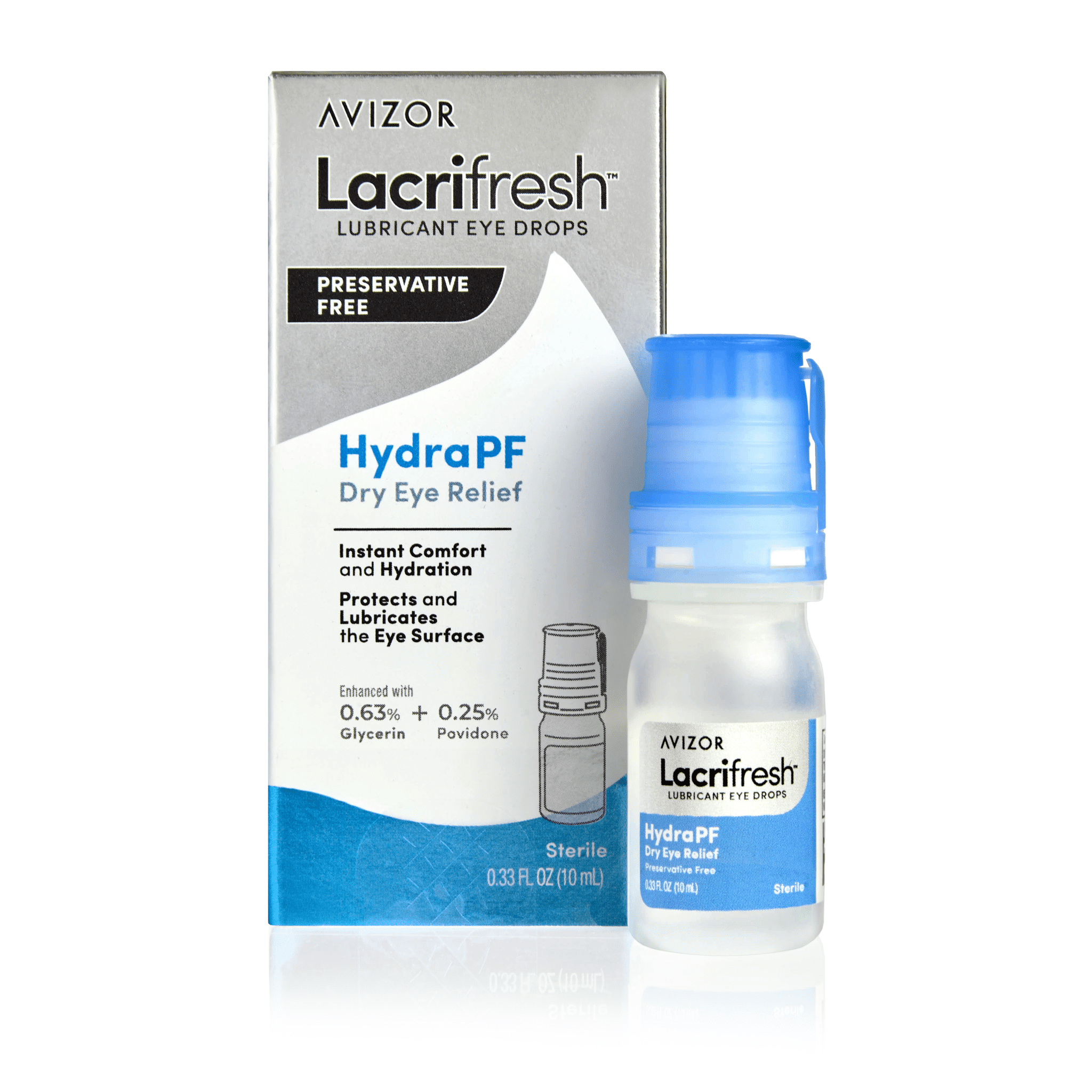 Lacrifresh HydraPF Lubricant Eye Drops for Dry Eye Relief 0.33 fl