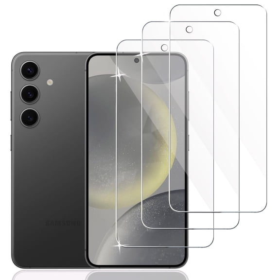 ZYQEEE HD Screen Protector Compatible for Samsung Galaxy S24 6.2", Anti-Scratch Tempered Glass Film, Case Friendly, Easy Install Bubble-Free, 3 Pack