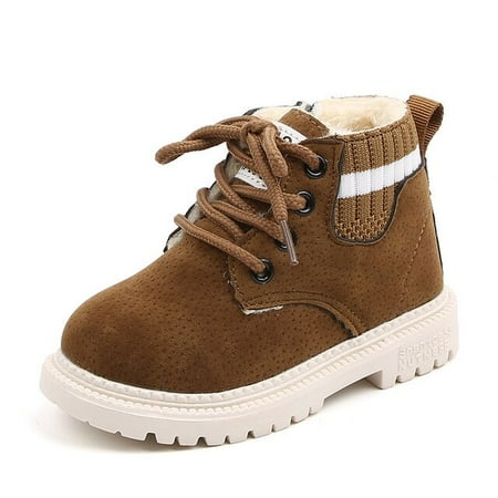 

QWZNDZGR 2 Style Inside Material Plush Kids Winter Boots Cotton Fabric Spring Autumn Children Shoes Baby Toddler Boys Girls Boots