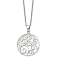 thumbnail image 3 of Chisel Stainless Steel Polished Fancy Swirl Pendant on a Cable Chain Necklace - 22", 3 of 8