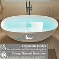 thumbnail image 6 of LIGMIRR 59 inch Stone Resin Freestanding Bathtub, Oval Solid Surface Bathroom Freestanding Tubs, Stand Alone Tubs with Integrated Slotted Overflow and Drain, Matte White, 6 of 8