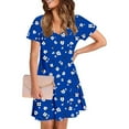thumbnail image 7 of Hvot&aat Womens Summer Dress Floral Print Casual Short Sleeve Dress with Pockets A-Line Swing Dress for Beach or Daily Wear, 7 of 7