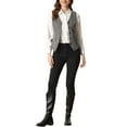thumbnail image 2 of INSPIRE CHIC Womens' Business Formal Button Front Closure V Neck Vest with Belt Pockets, 2 of 5