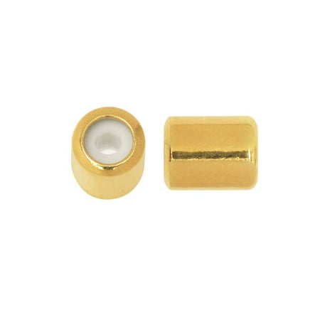 - Adjustable Slider Clasp, Tube with Silicone Center 5.5x6.8mm, 4 Pieces, Gold Tone