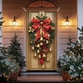 thumbnail image 2 of JeashCHAT Christmas Door Cover, Teardrop Swag Wreath Christmas Door Decorations, 35 X 71 Inch Christmas Front Door Cover for Holiday Party Christmas Decorations Indoor Outdoor, 2 of 6