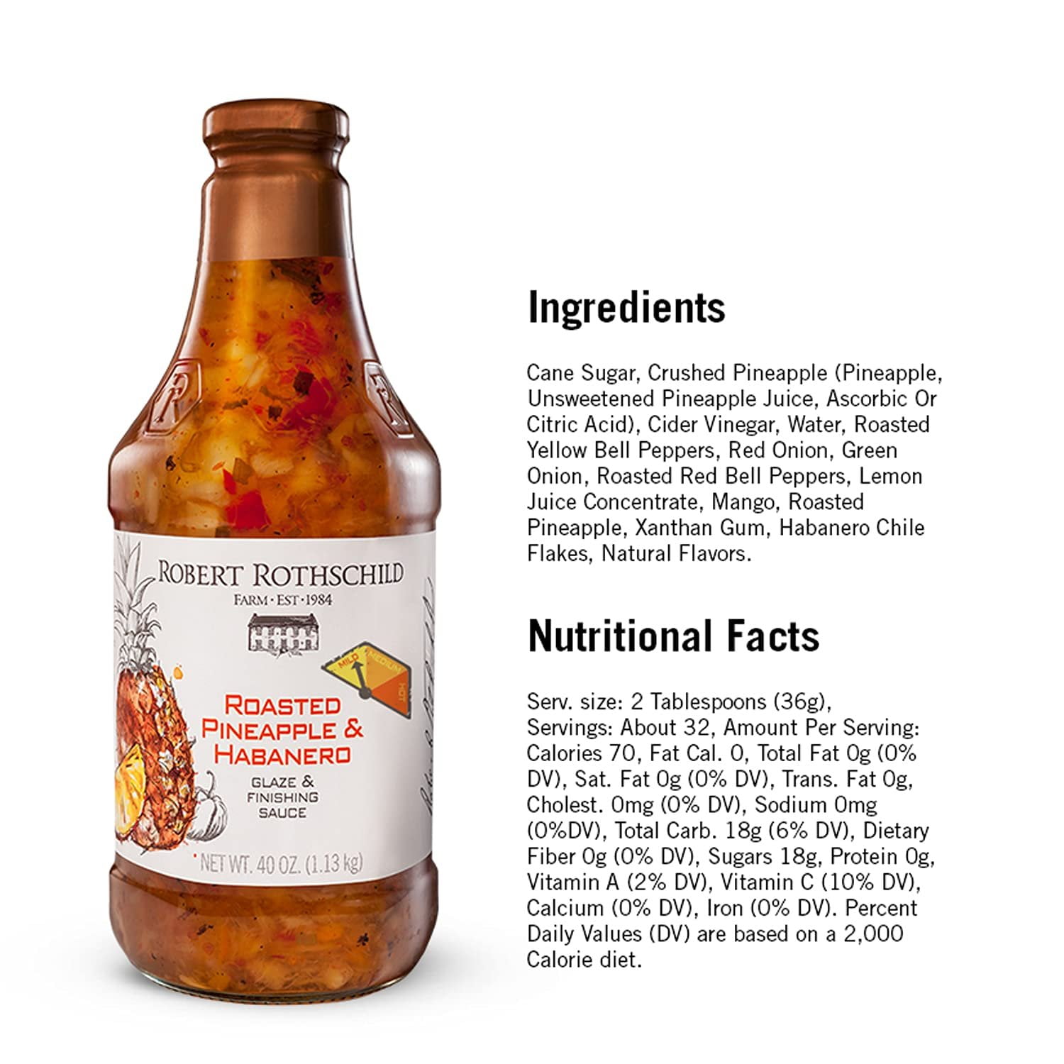Robert Rothschild Farm Roasted Pineapple & Habanero Glaze & Finishing Sauce 40 oz