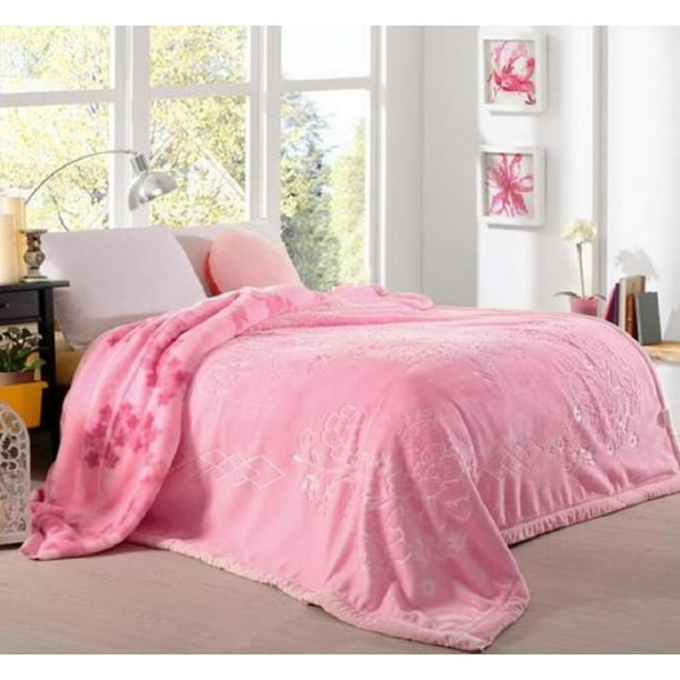 Heavy Korean Mink Fleece Blanket 2 Ply Reversible Silky Soft Plush Warm