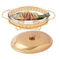 thumbnail image 2 of DENEST 2L/2.11qt Chafing Dish Set, Oval Buffet Serving Chafer, Stainless Steel Food Warmer with Lid & Tray for Dinning, Hotel, 2 of 14