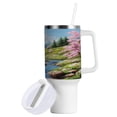 thumbnail image 2 of 40 Oz Car Handle Water Bottle Water Cup Water Bottle Water Jug Coffee Cup Travel Water Bottle Beautiful River, 2 of 8