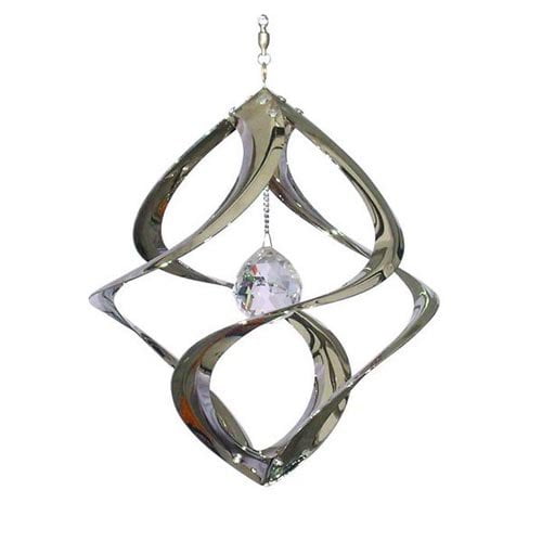 Chrome Single Crystal Wind Spinner Spinner by Red Carpet Studios Ltd