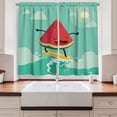 thumbnail image 2 of Ambesonne Surf Kitchen Curtains, Watermelon on the Waves, 55"x45", Red Green Yellow, 2 of 3