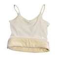 thumbnail image 2 of Lindreshi Womens Camisoles and Tanks Warm Women's Thickened Plush Sleeveless Tight Fit with Bottom Insulation V-Neck Strap Vest, 2 of 3