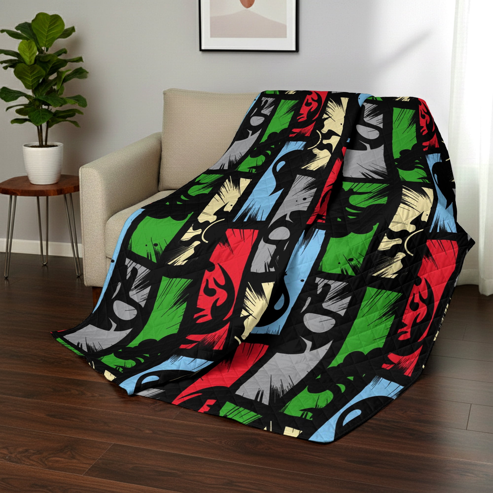 Magic The Gathering Animated Magic Twin/Full Quilted Blanket 60x90 inches, Kids Character Bedding