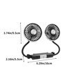 thumbnail image 3 of Uutvmp Car Fan for Backseat, Dual Head Hose Car Seat Fan with Led Lights, Portable USB Fan for Car, 3 Speeds and 360 Degree Rotatable Cooling Car Fans for Vehicles, 3 of 6