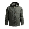 thumbnail image 2 of Men Outdoor Windproof Waterproof Hooded Jacket Field Climbing Warm Thin Outwear 2024 Male Fall Winter Hiking Camping Clothes (Grey,3XL), 2 of 6
