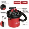 thumbnail image 5 of Vacmaster Red Edition Portable Wet Dry Shop Vacuum, 2.5 Gallon 2 Peak HP 1-1/4 inch Hose, 5 of 6