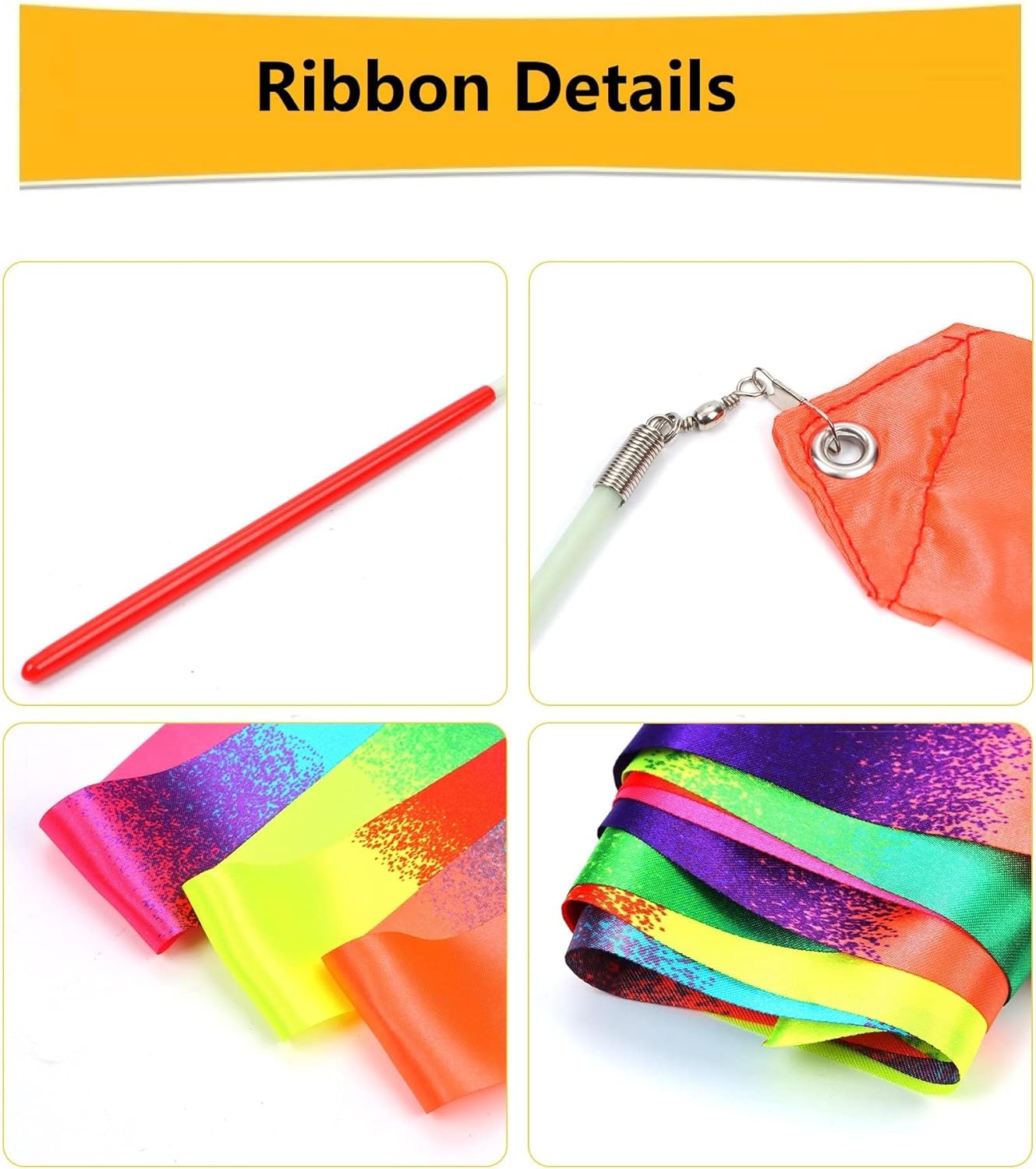 Ribbon Dancing Wands Party Favors for Kids, Rainbow Birthday Decorations, Princess Party Supplies, Girls Party Games, Gymnastics Goody Bag Stuffers