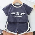 thumbnail image 2 of Bovxnpu Boys Girls 2 Piece Outfits, Girl Short Set Cute T-Shirt Shorts, Short Sleeved Set Baby's Summer T-shirt Cotton Sports And Casual Clothes 9 Years, 2 of 3