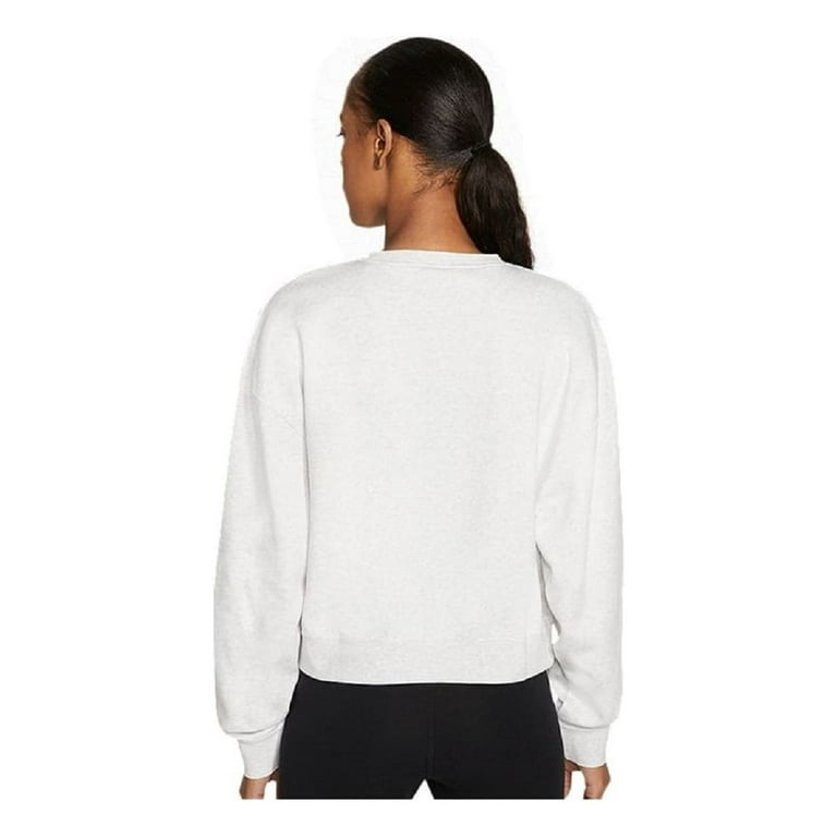 Nike Women s Colorblocked Fleece Cropped Sweatshirt Heather Gray L Walmart