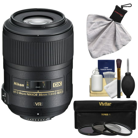 Nikon 85mm f/3.5 G VR AF-S DX ED Micro-Nikkor Lens with 3 UV/CPL/ND8 Filters Kit for D3200, D3300, D5300, D5500, D7100, D7200, D500, D750, D810