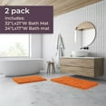 thumbnail image 2 of Lavish Home 2-Piece Memory Foam Bath Mat Set with Non-Slip Base (Orange), 2 of 6