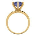 thumbnail image 4 of Clara Pucci 14K Yellow Gold Solid Gold Tanzanite Solitaire Anniversary Ring for Women - 3 cttw Round Cut, 4 of 8