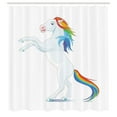 thumbnail image 3 of Ambesonne Pony Shower Curtain, Reared up Horse Rainbow Mane, 69"Wx84"L, White and Multicolor, 3 of 5