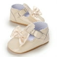 thumbnail image 5 of nvzhuang Baby Girls Princess Shoes, Soft PU Leather Bow Non-slip First Walker Shoes Toddler Shoes, 5 of 9